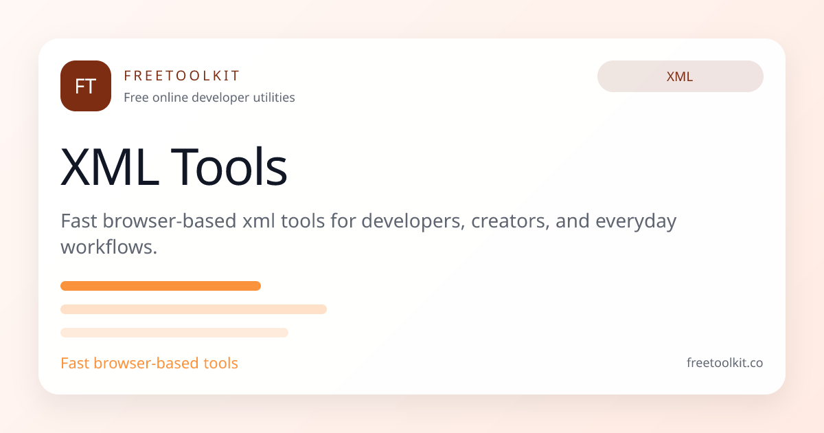 Free XML Tools Online – Formatter, Validator & JSON Converter | FreeToolkit